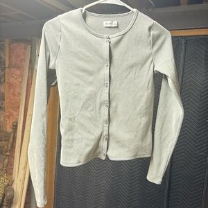Hollister Gray Fitted Button Down Shirt
